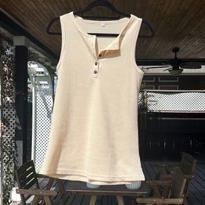 Cream Button Tank